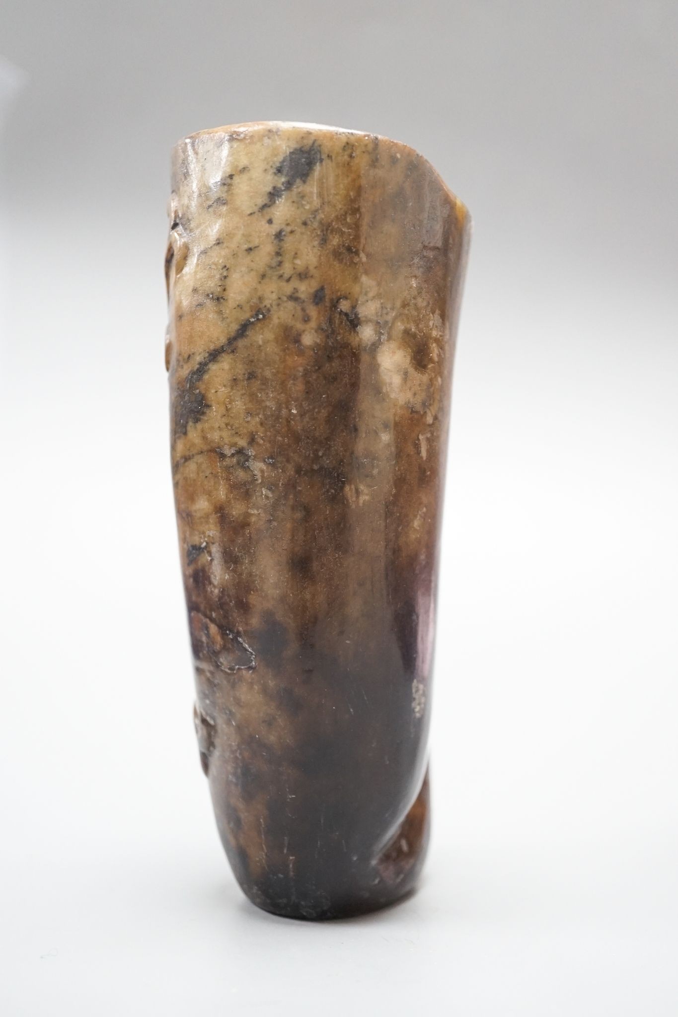 A hardstone Chinese Rhyton, 14.5cm high